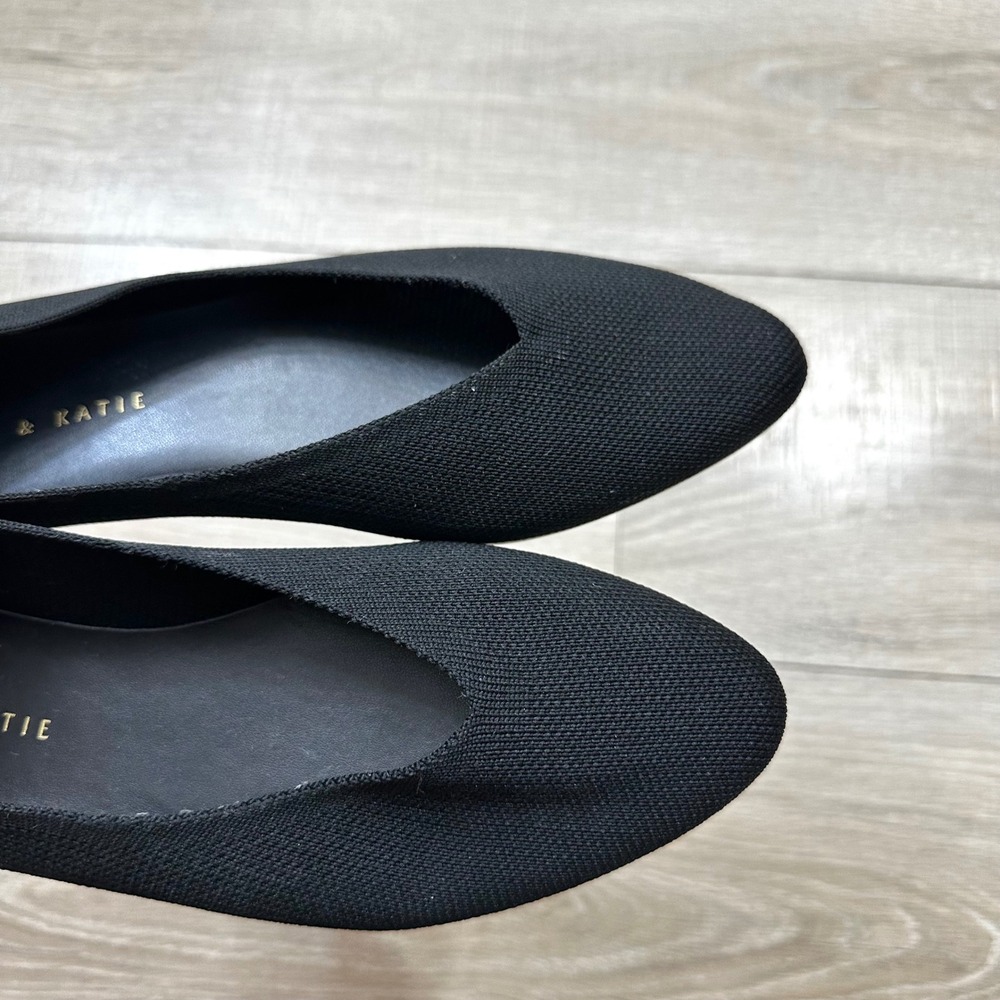Kelly & Katie Black Round Pointed Slip On Ballet Flats‎ Mesh Knit Women's 7.5 M - Picture 7 of 7
